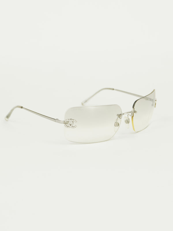 CHANEL RIMLESS RHINESTONE SUNGLASSES
