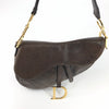 CHRISTIAN DIOR BROWN LEATHER SADDLE BAG