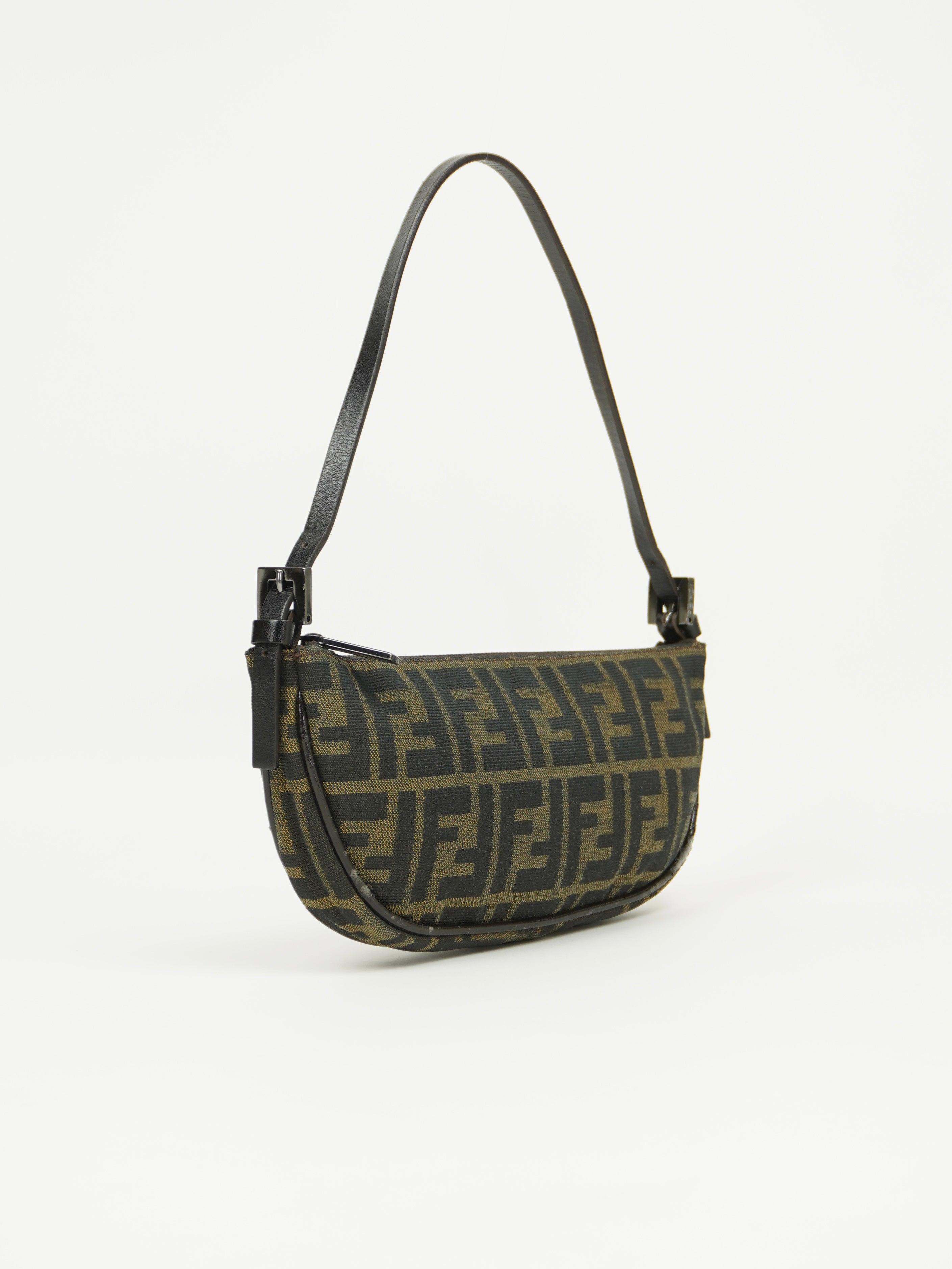 FENDI ZUCCA CRESCENT SHOULDER BAG