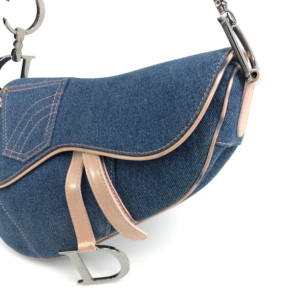 CHRISTIAN DIOR DENIM SADDLE BAG