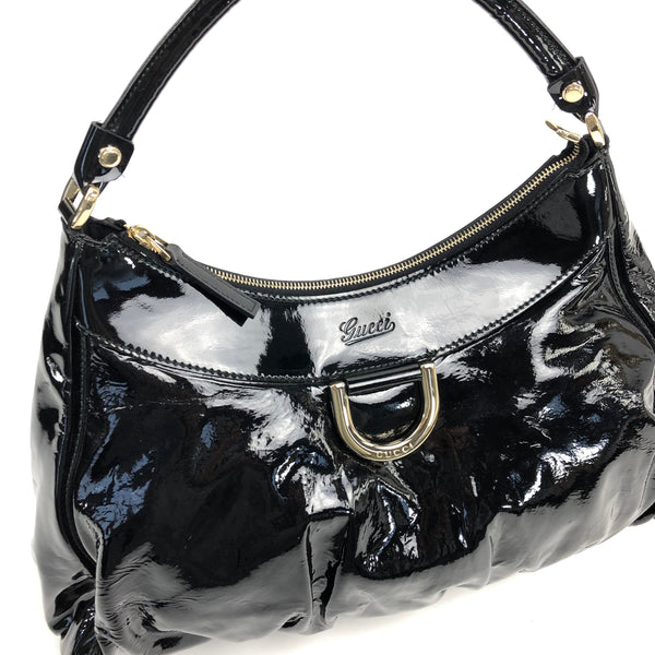 GUCCI MONOGRAM LEATHER ABBEY BAG