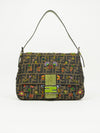 FENDI MAMA BEADED BAGUETTE WITH LIZARD TRIM