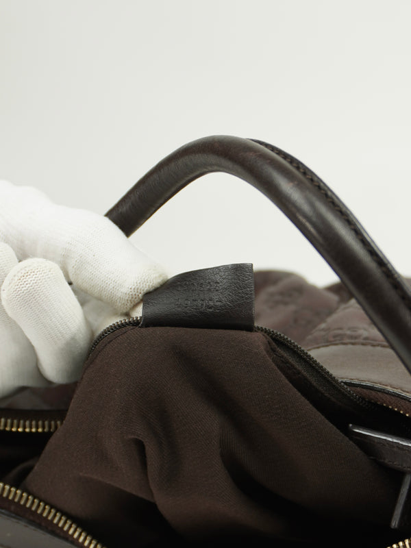 GUCCI MONOGRAM LEATHER ABBEY BAG