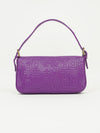 FENDI PURPLE LEATHER LOGO BAGUETTE