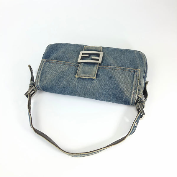 FENDI DENIM BAGUETTE BAG