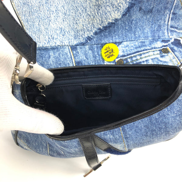CHRISTIAN DIOR DIORELLA DENIM SADDLE BAG