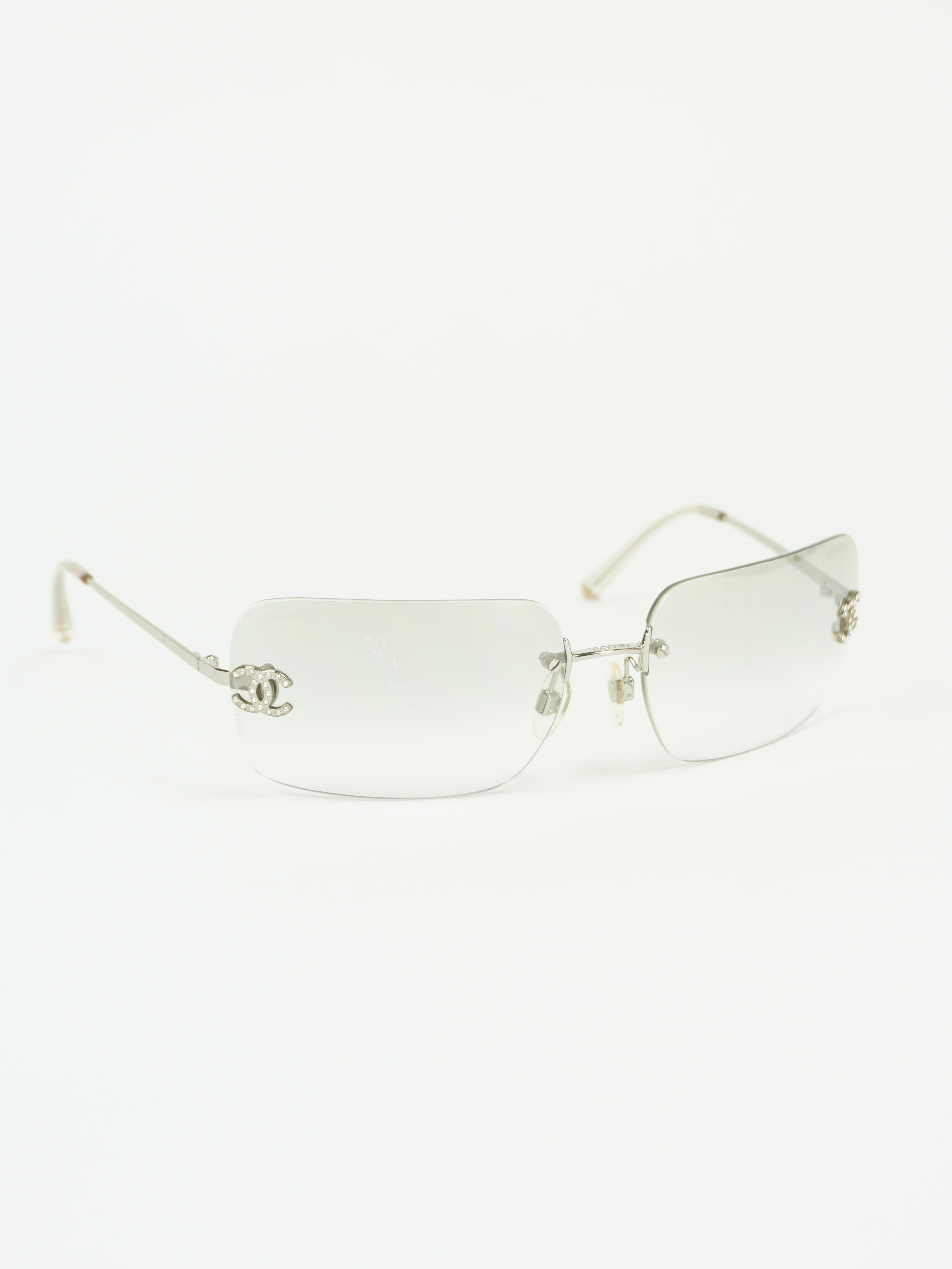 CHANEL RIMLESS RHINESTONE SUNGLASSES