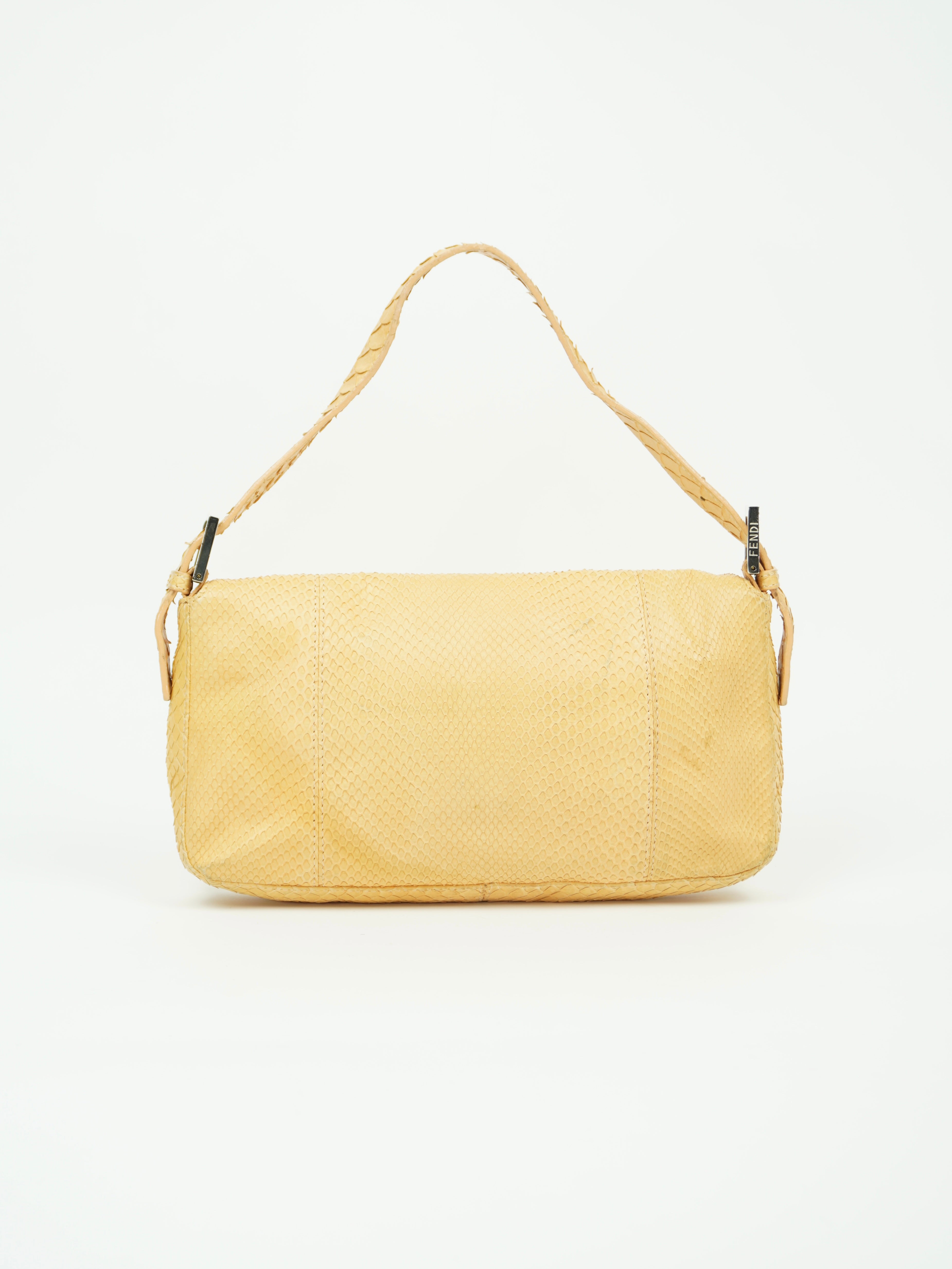 FENDI PYTHON BAGUETTE WITH MARBLE BUCKLE