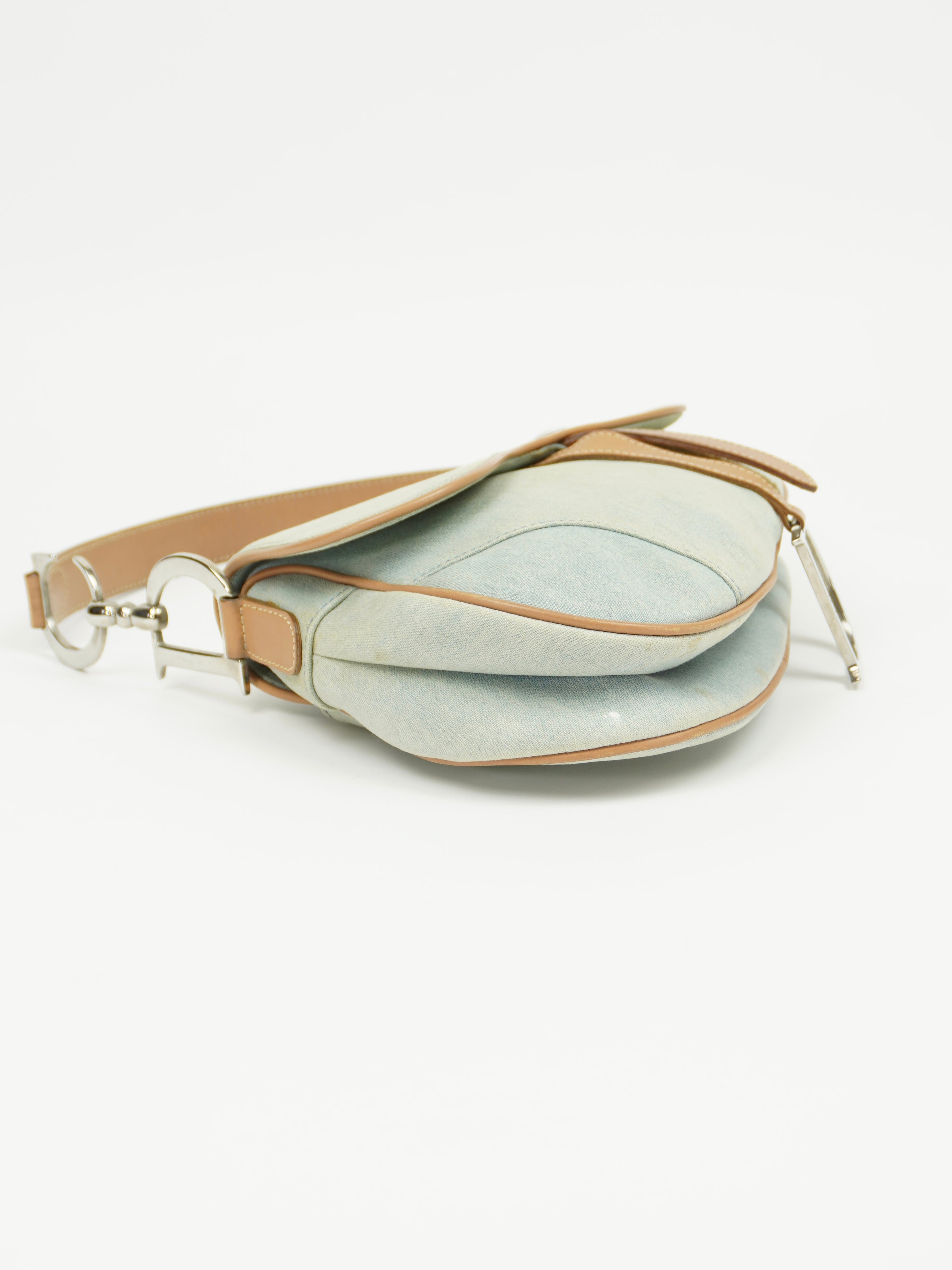 CHRISTIAN DIOR DENIM SADDLE BAG