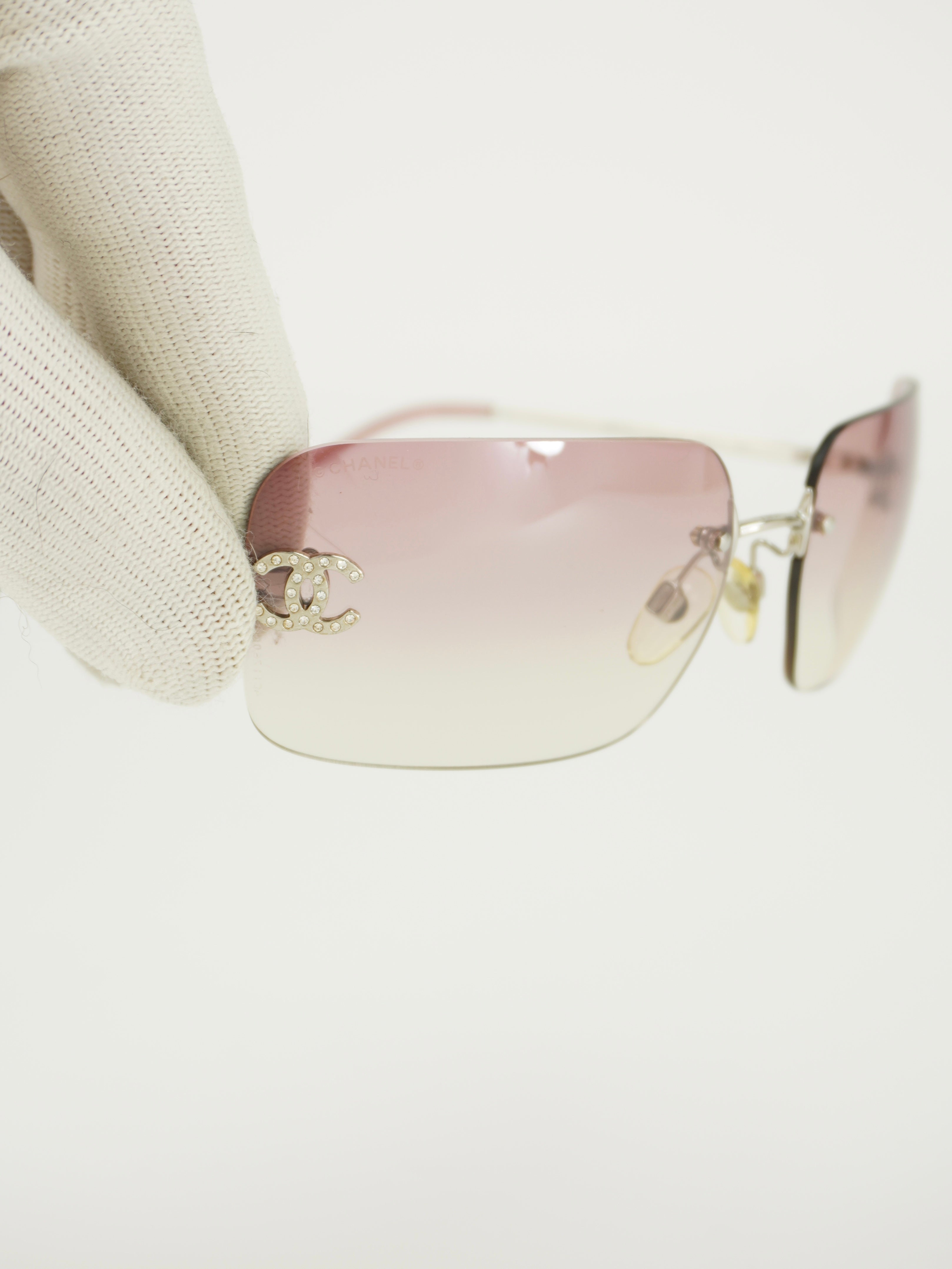 CHANEL RIMLESS RHINESTONE SUNGLASSES