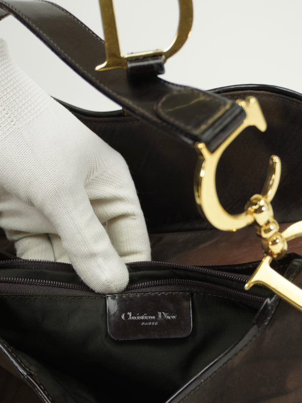 CHRISTIAN DIOR WATER COLOUR DOUBLE SADDLE BAG