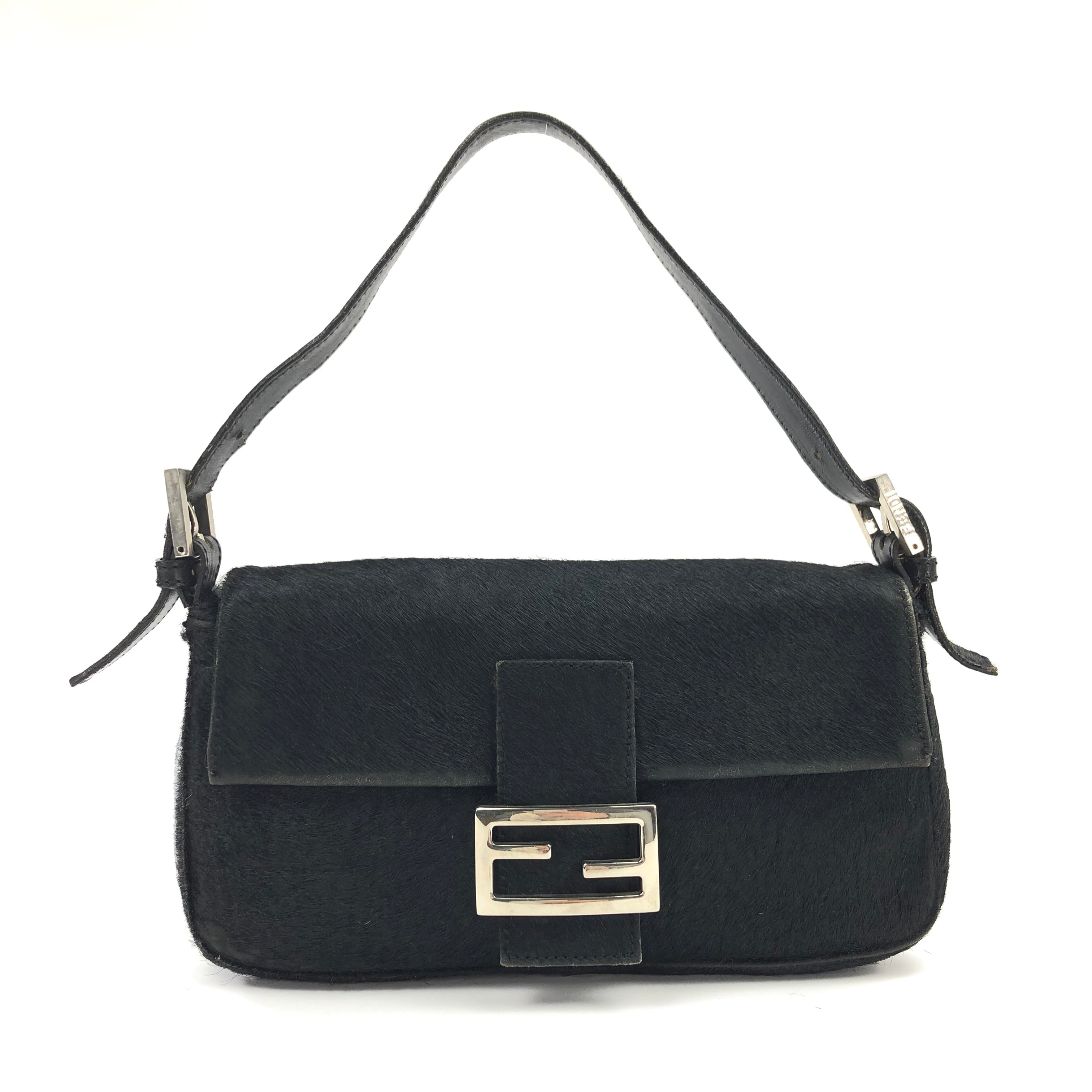 FENDI CALF HAIR BAGUETTE BAG