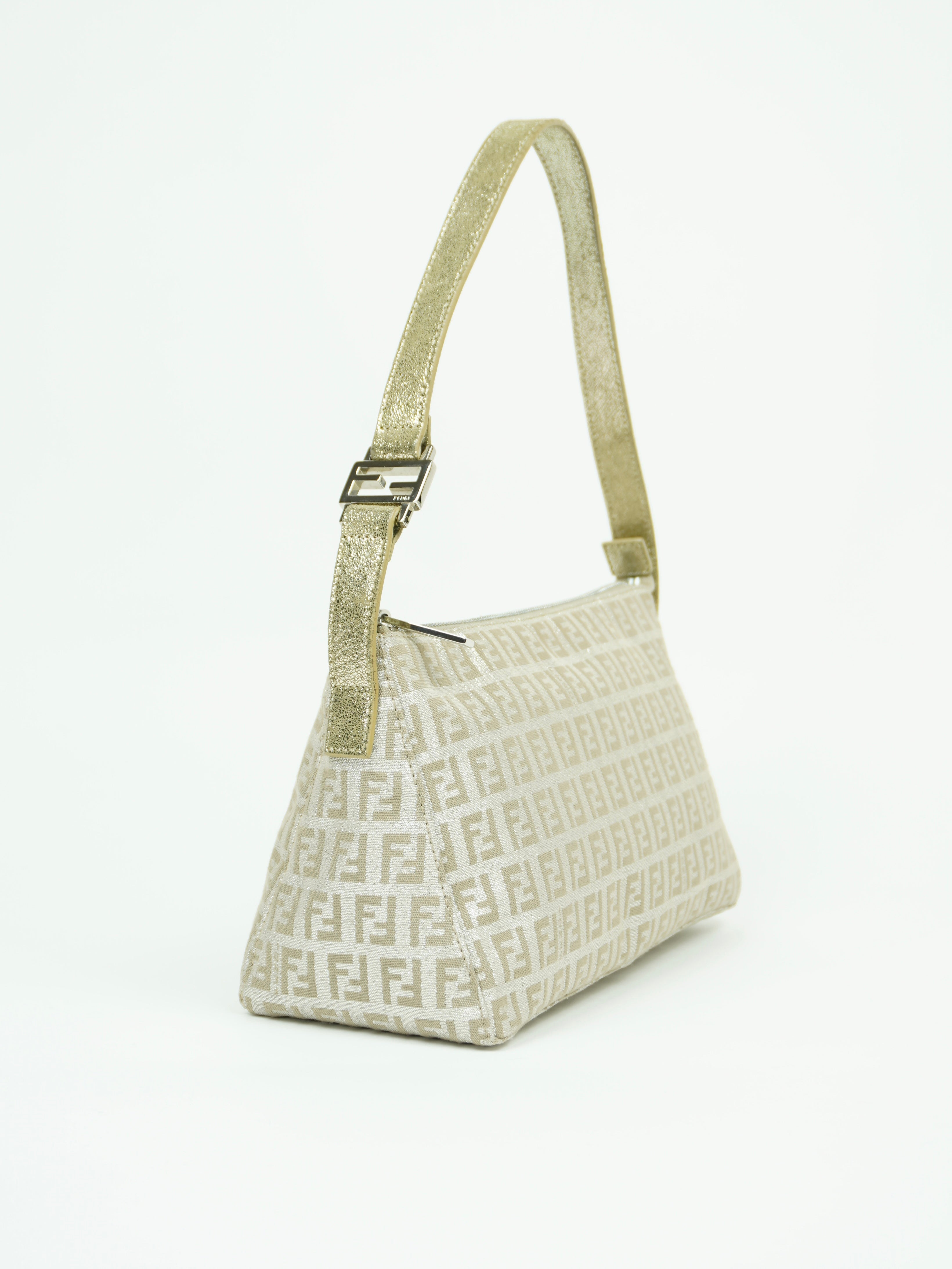 FENDI ZUCCA SHIMMER SHOULDER BAG