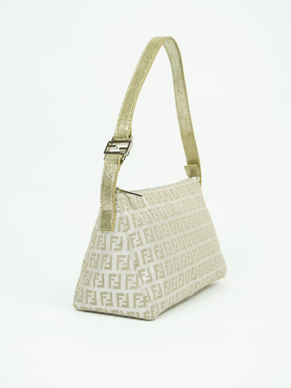 FENDI ZUCCA SHIMMER SHOULDER BAG