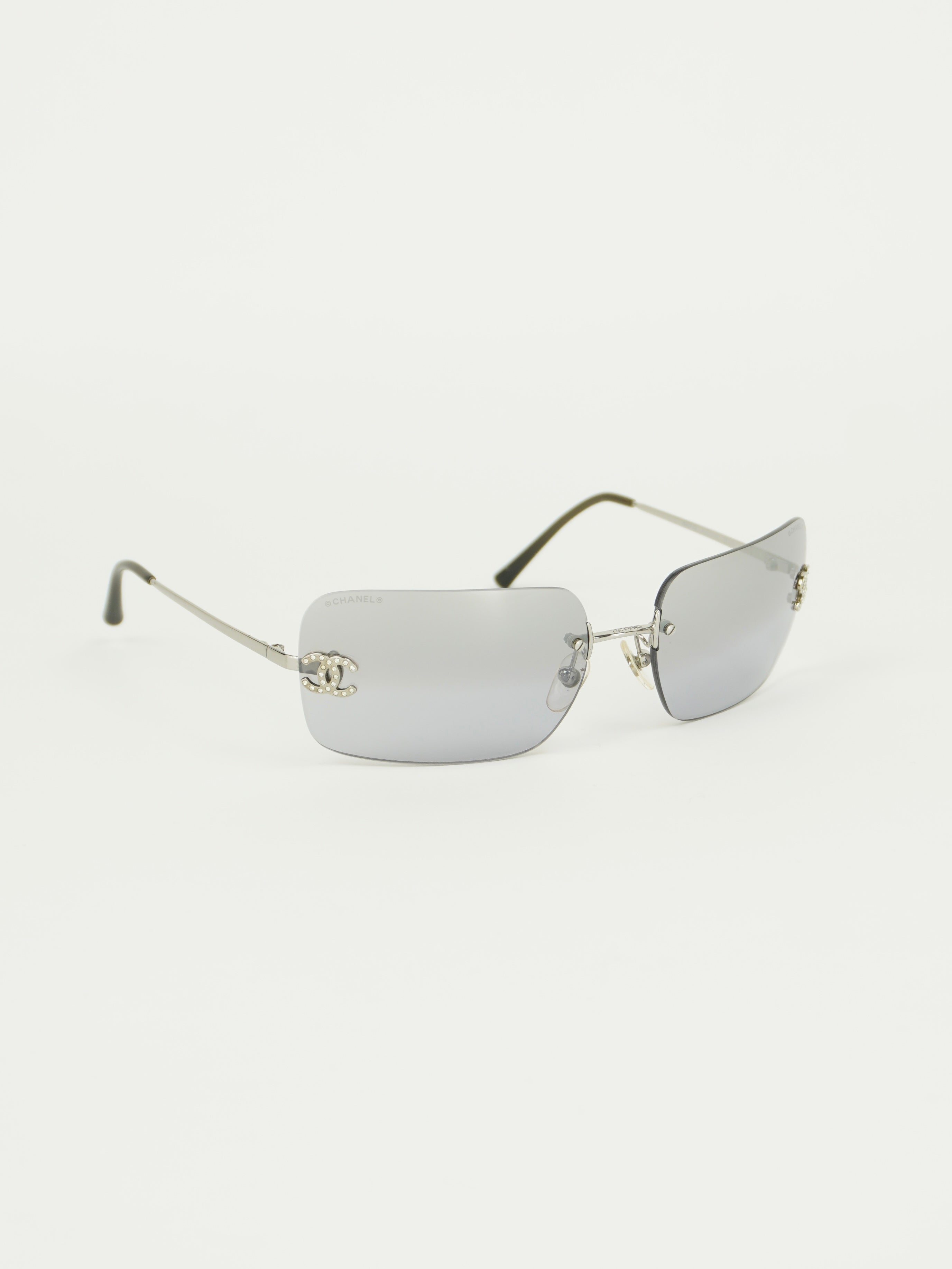 CHANEL RIMLESS RHINESTONE SUNGLASSES
