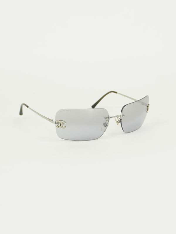 CHANEL RIMLESS RHINESTONE SUNGLASSES