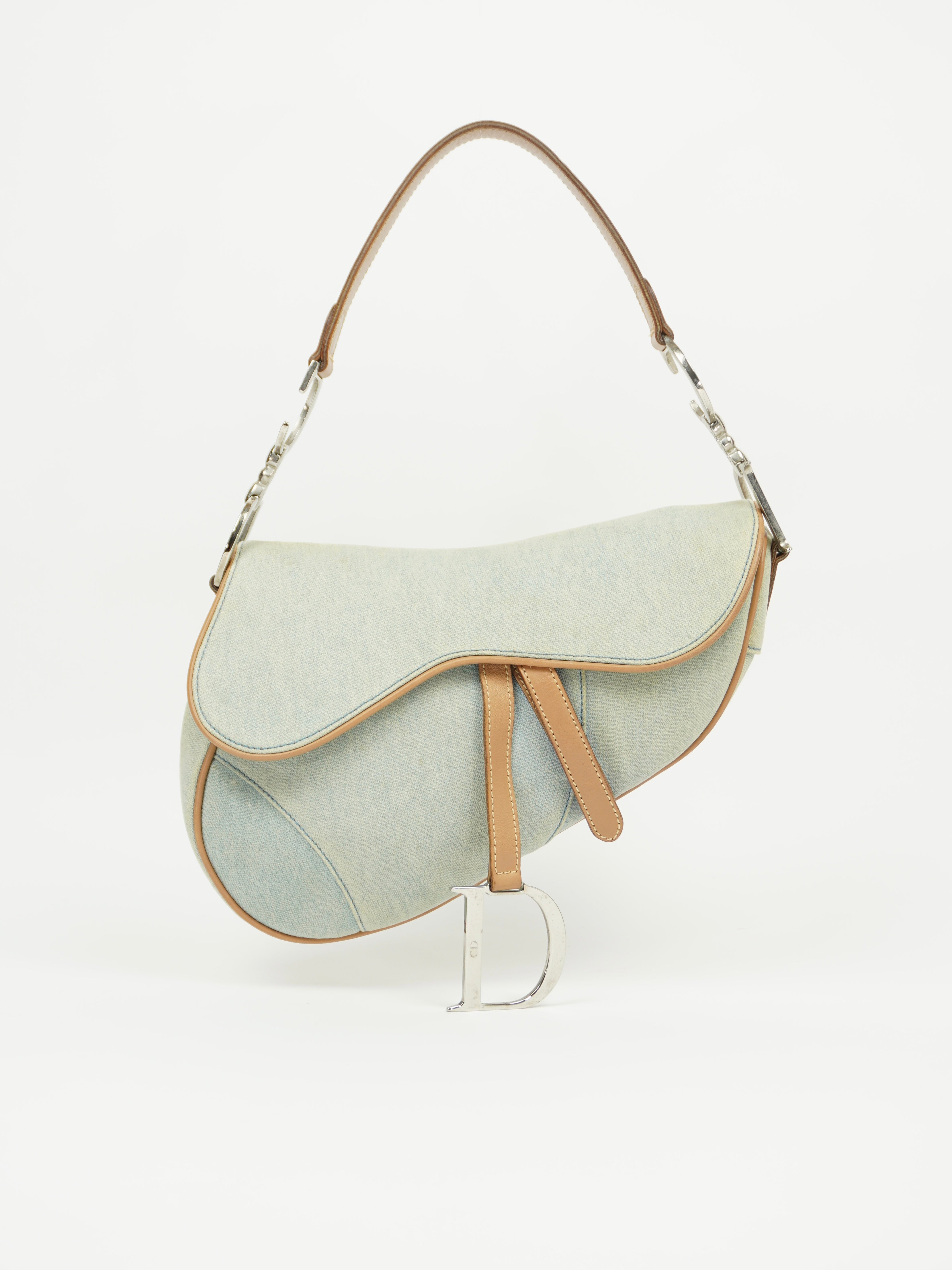 CHRISTIAN DIOR DENIM SADDLE BAG