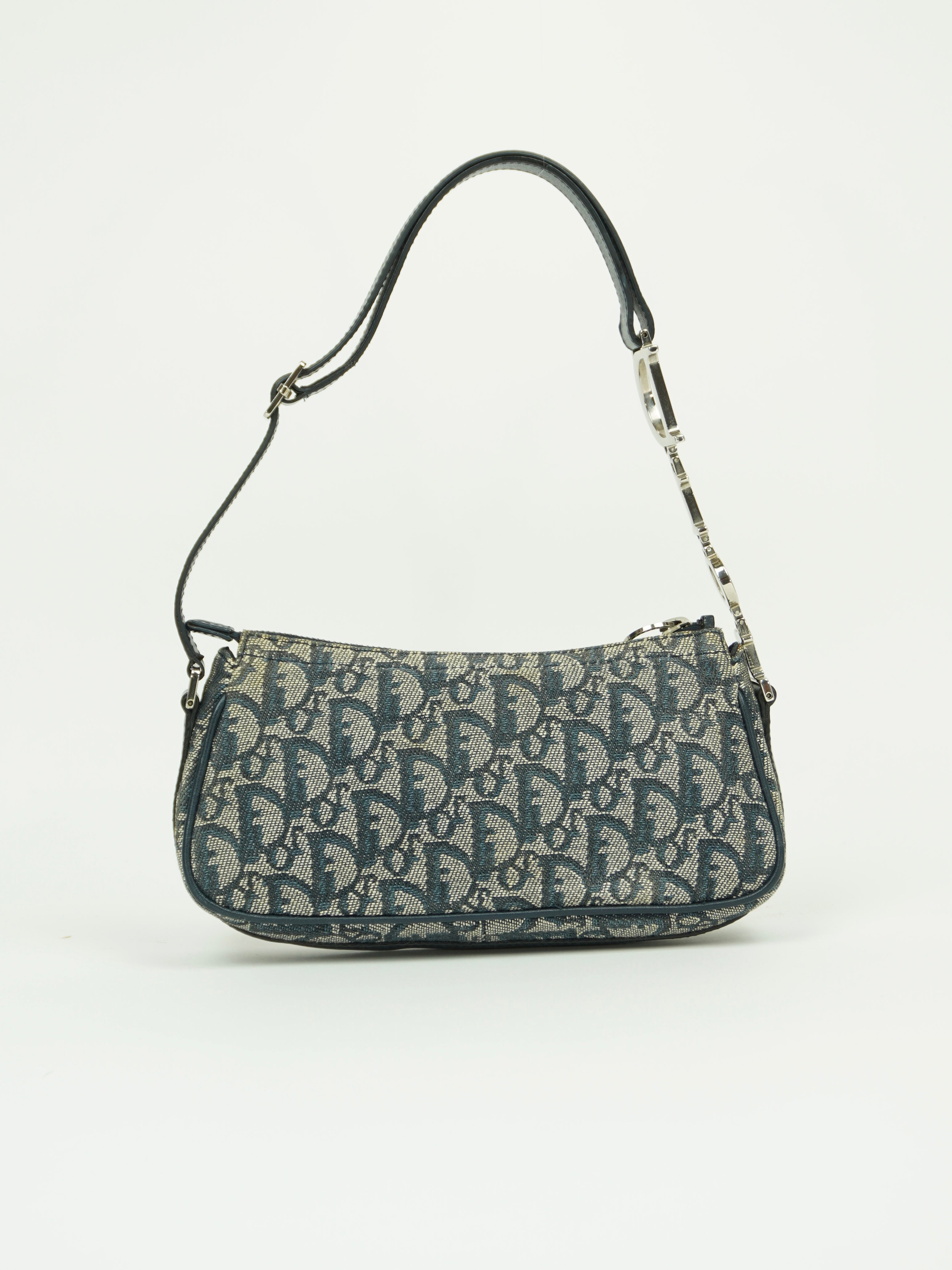 CHRISTIAN DIOR MONOGRAM BAG WITH SILVER HARDWARE