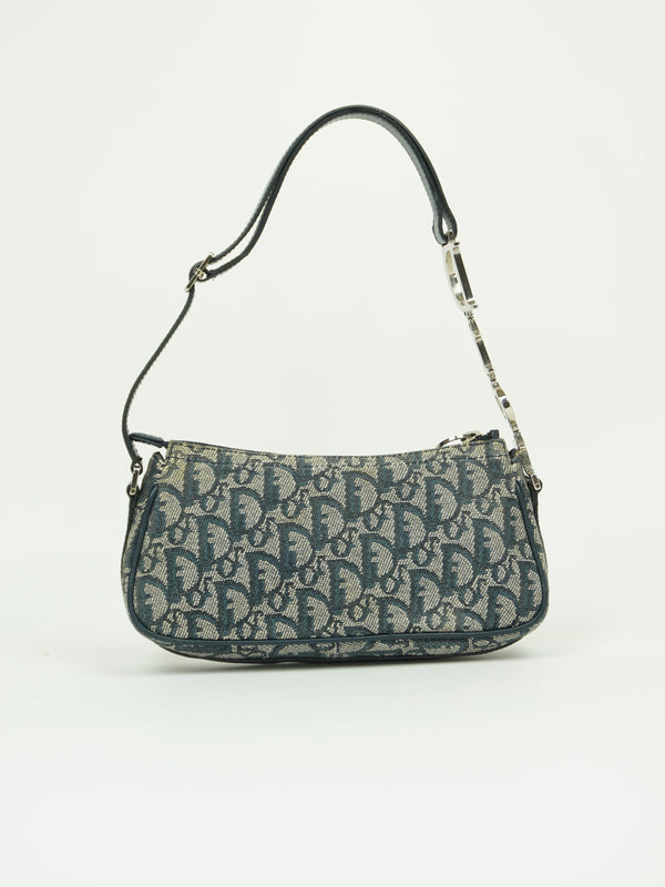 CHRISTIAN DIOR MONOGRAM BAG WITH SILVER HARDWARE