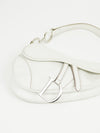 CHRISTIAN DIOR WHITE LEATHER SADDLE BAG