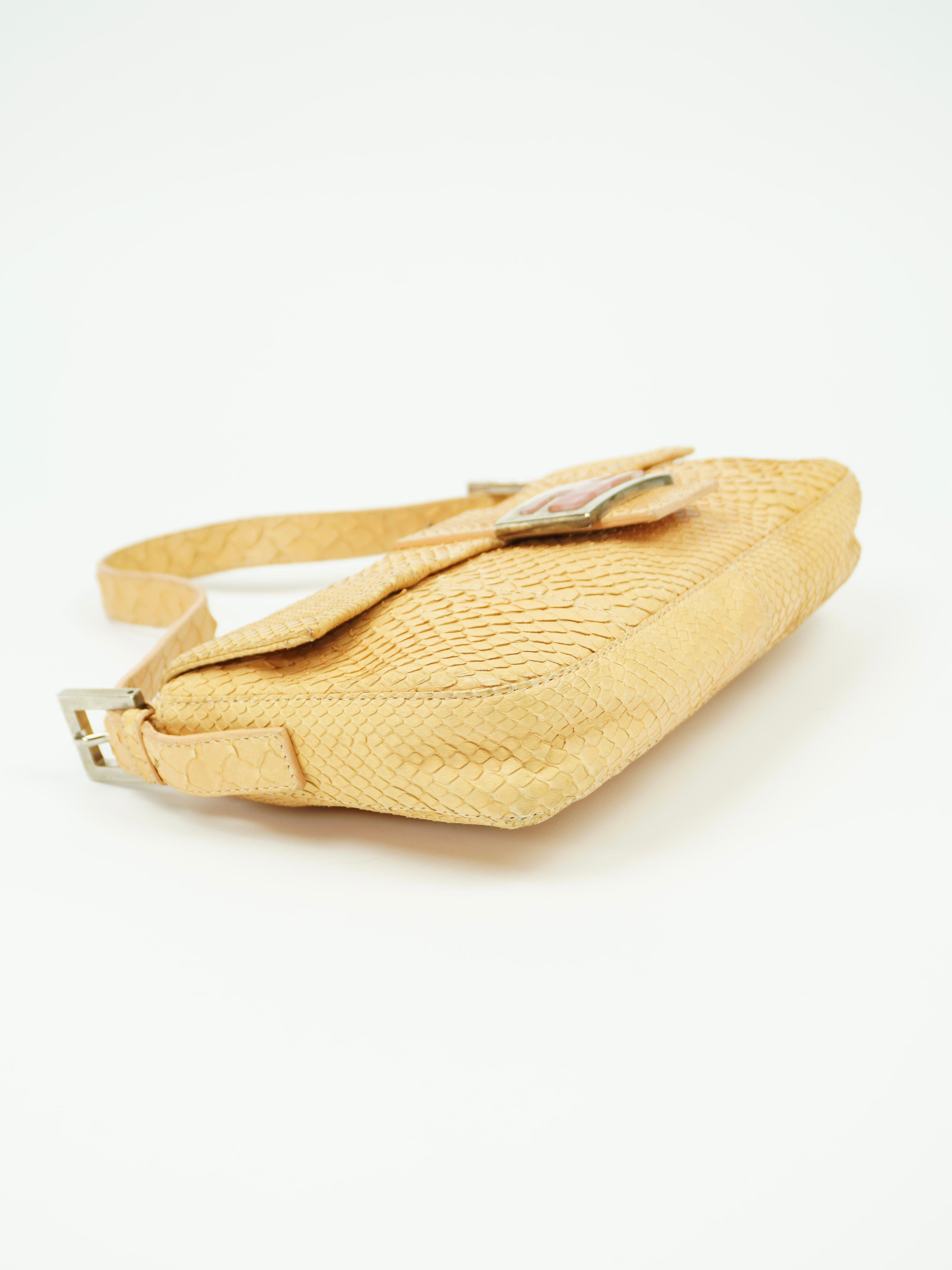 FENDI PYTHON BAGUETTE WITH MARBLE BUCKLE