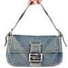 FENDI DENIM BAGUETTE BAG