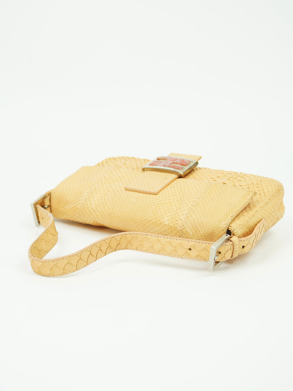 FENDI PYTHON BAGUETTE WITH MARBLE BUCKLE