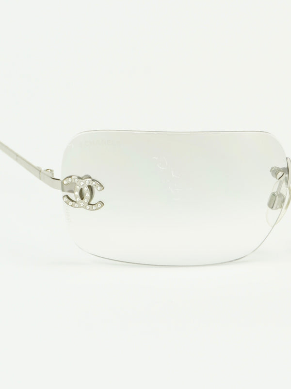 CHANEL RIMLESS RHINESTONE SUNGLASSES