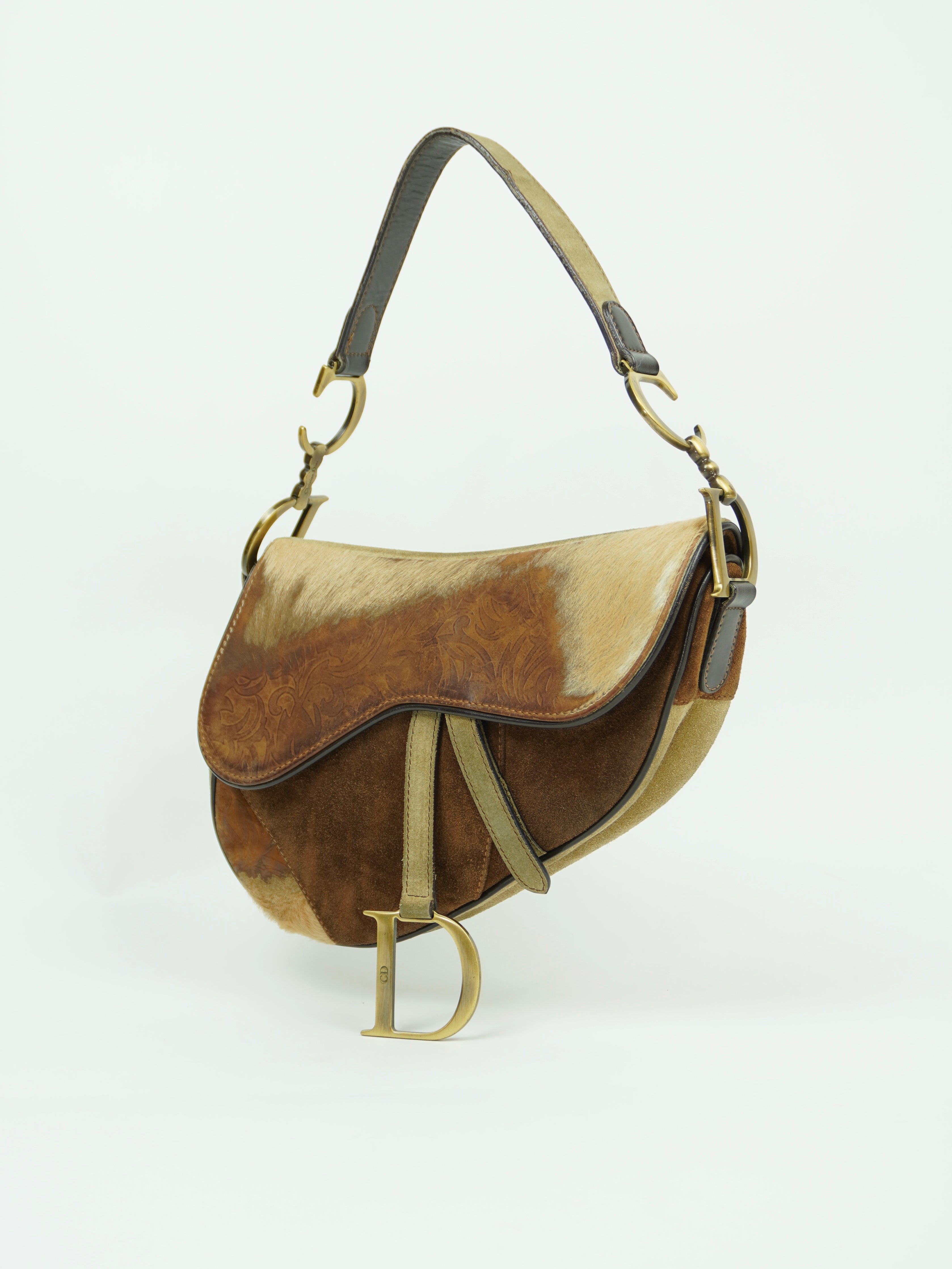 CHRISTIAN DIOR PONY HAIR SADDLE BAG