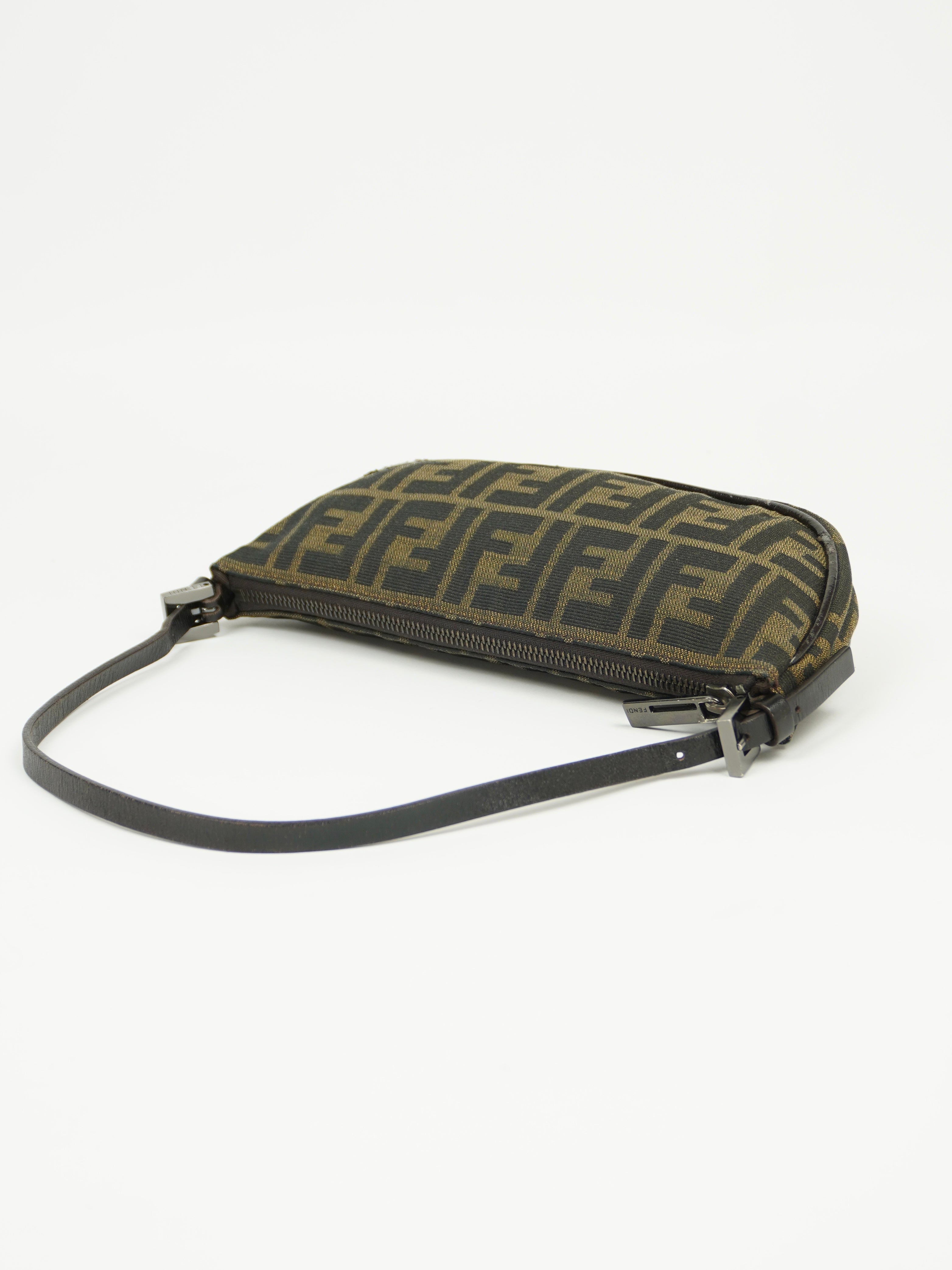 FENDI ZUCCA CRESCENT SHOULDER BAG