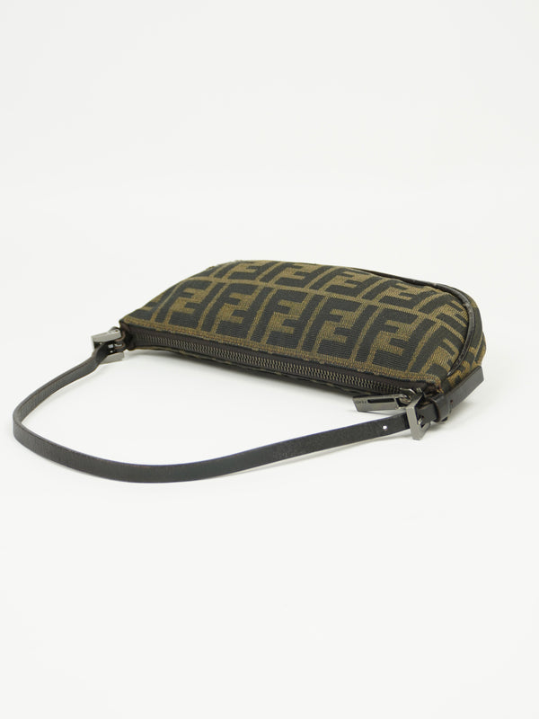 FENDI ZUCCA CRESCENT SHOULDER BAG