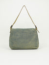 FENDI MAMA DENIM BAGUETTE WITH LIZARD TRIM