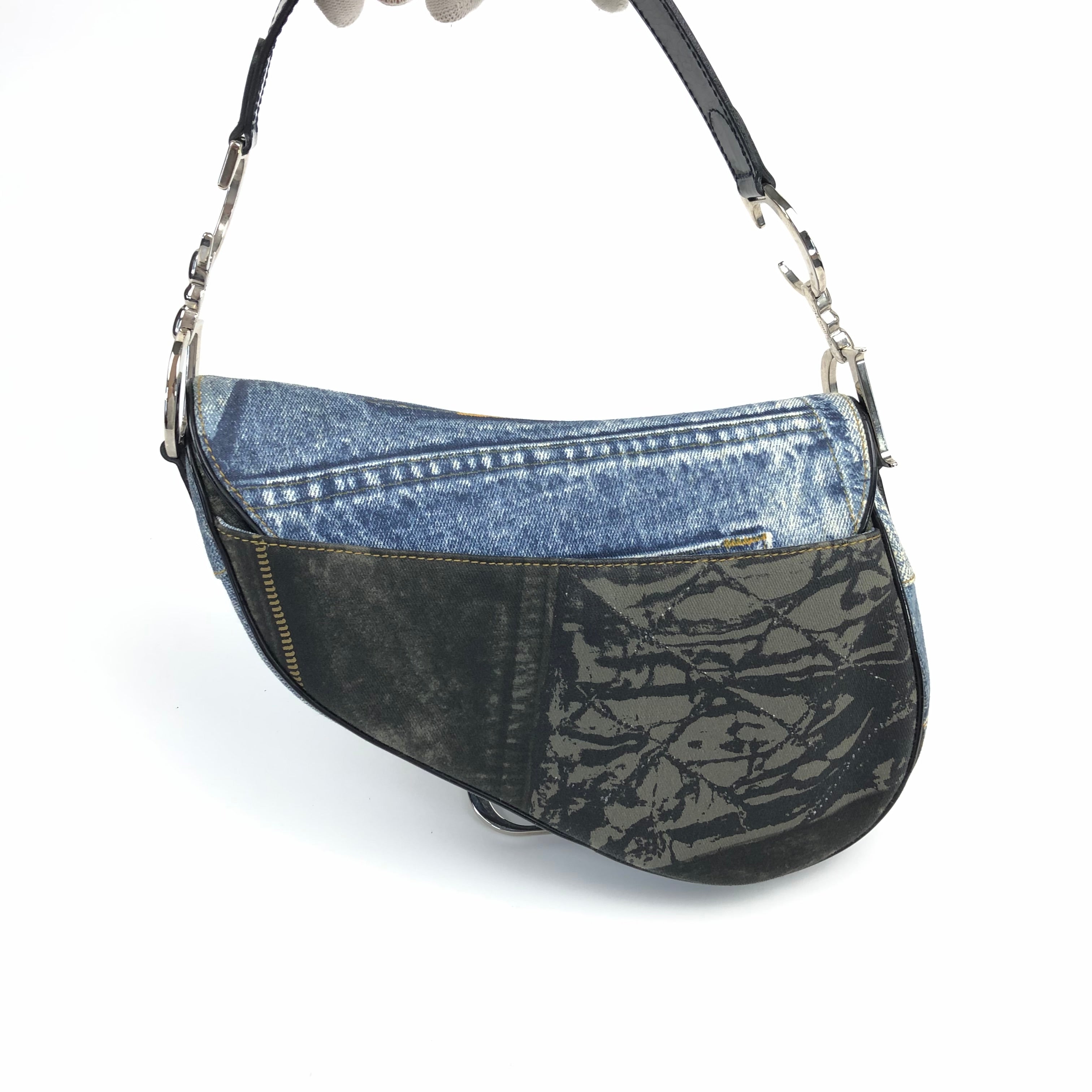 CHRISTIAN DIOR DIORELLA DENIM SADDLE BAG