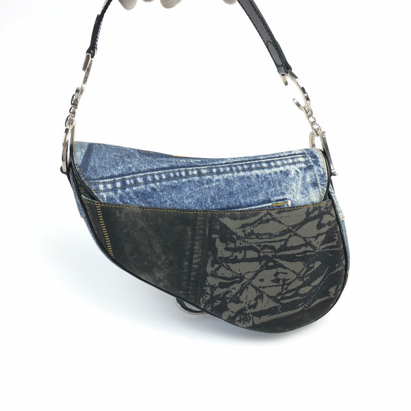 CHRISTIAN DIOR DIORELLA DENIM SADDLE BAG