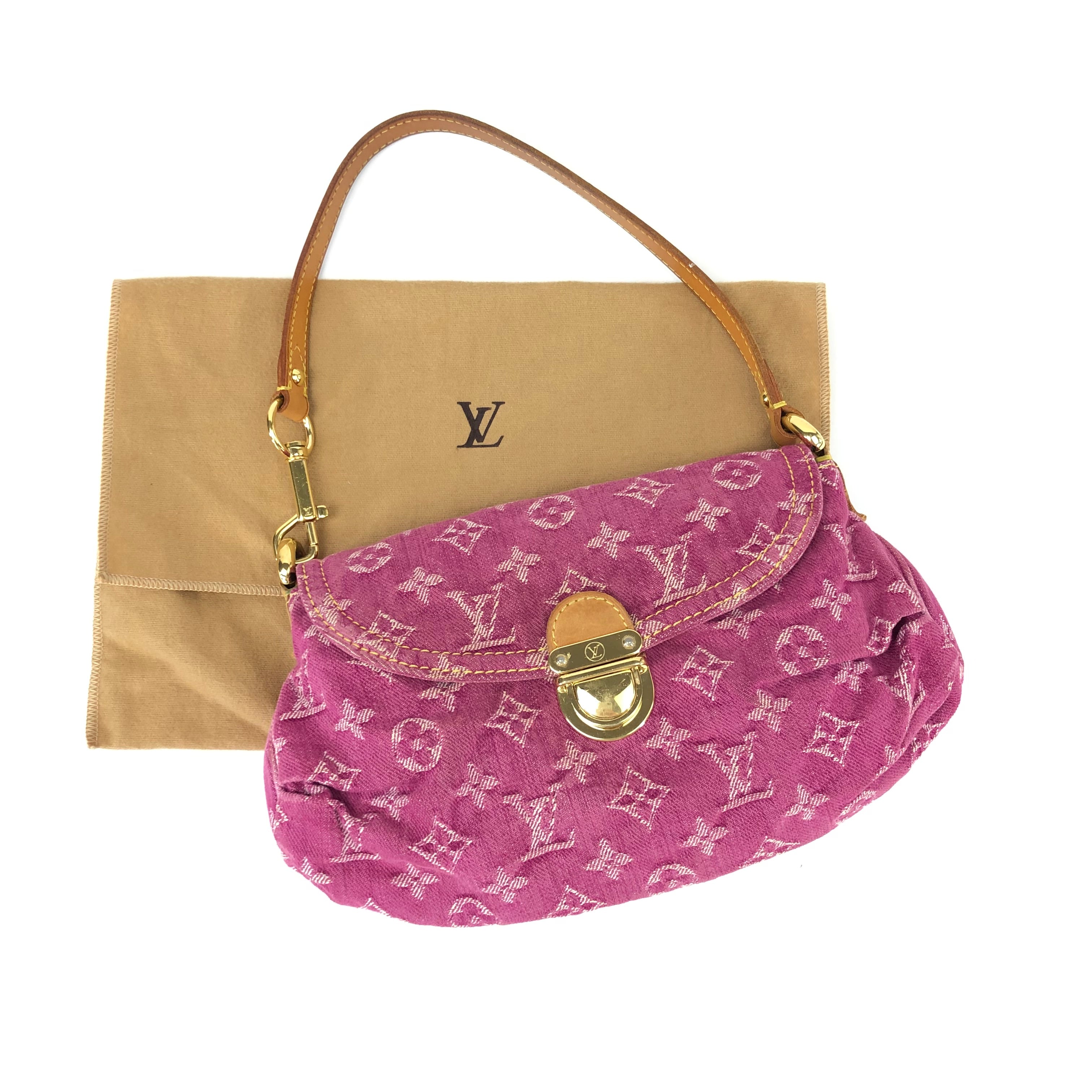 LOUIS VUITTON DENIM PLEATY SHOULDER BAG