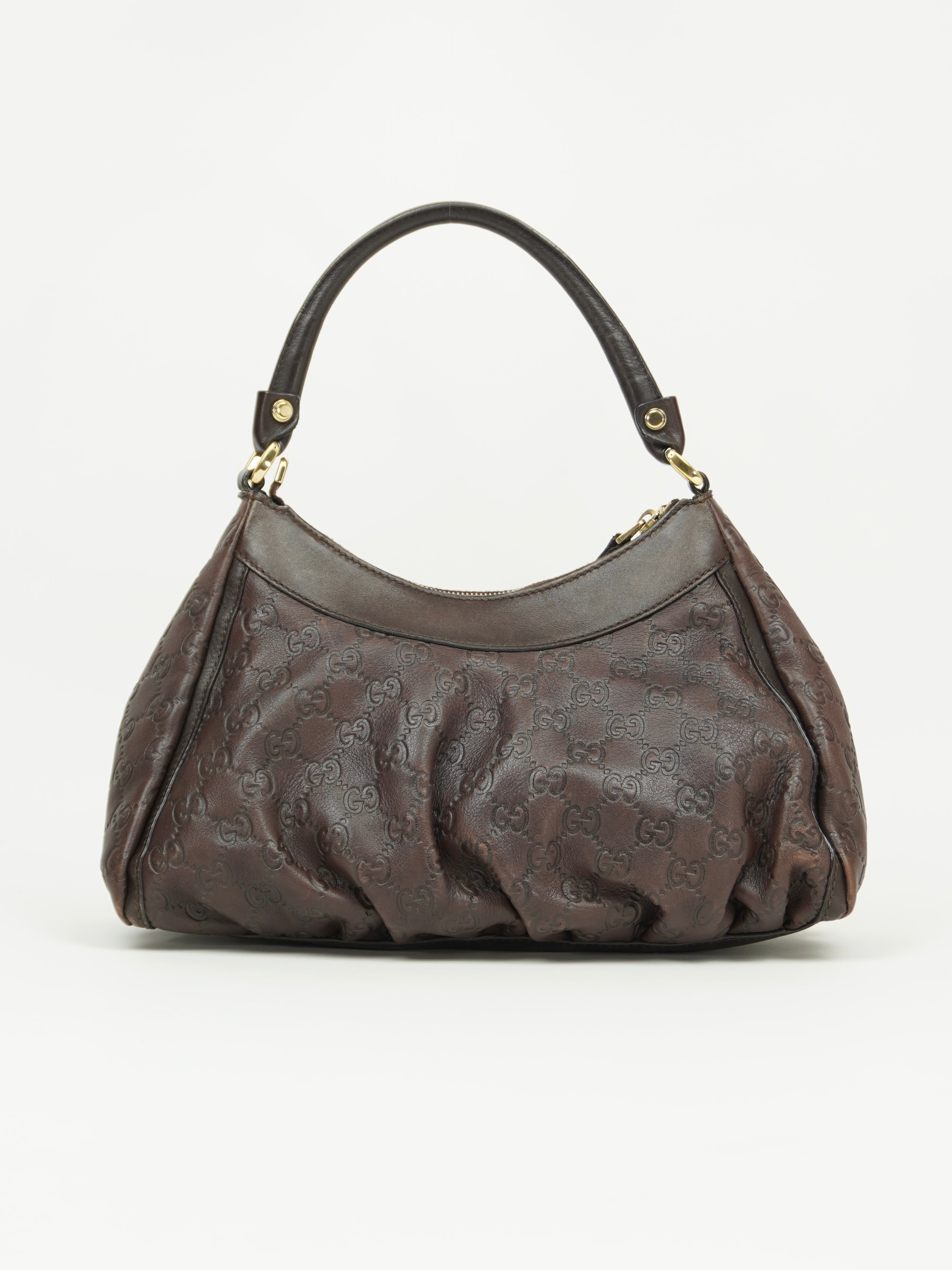 GUCCI MONOGRAM LEATHER ABBEY BAG