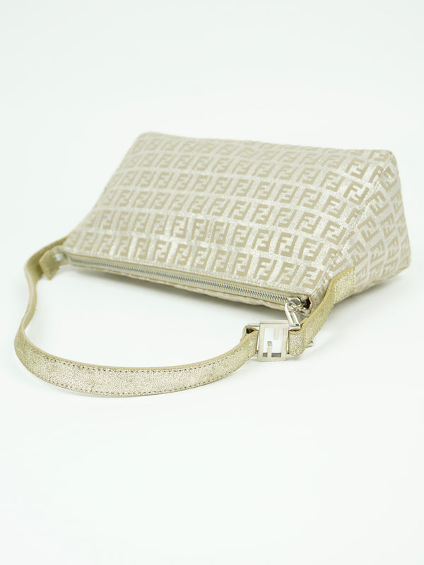 FENDI ZUCCA SHIMMER SHOULDER BAG
