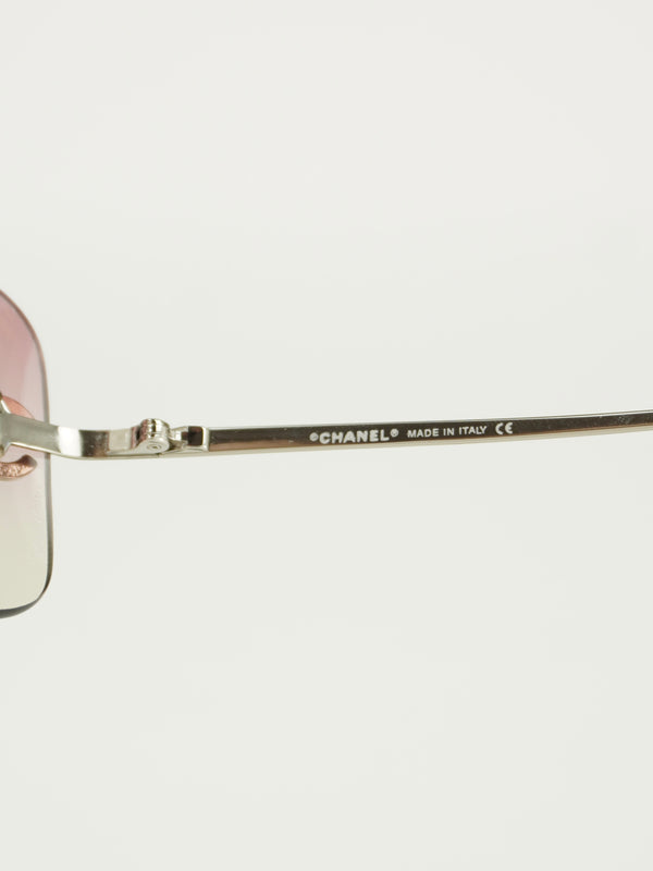 CHANEL RIMLESS RHINESTONE SUNGLASSES
