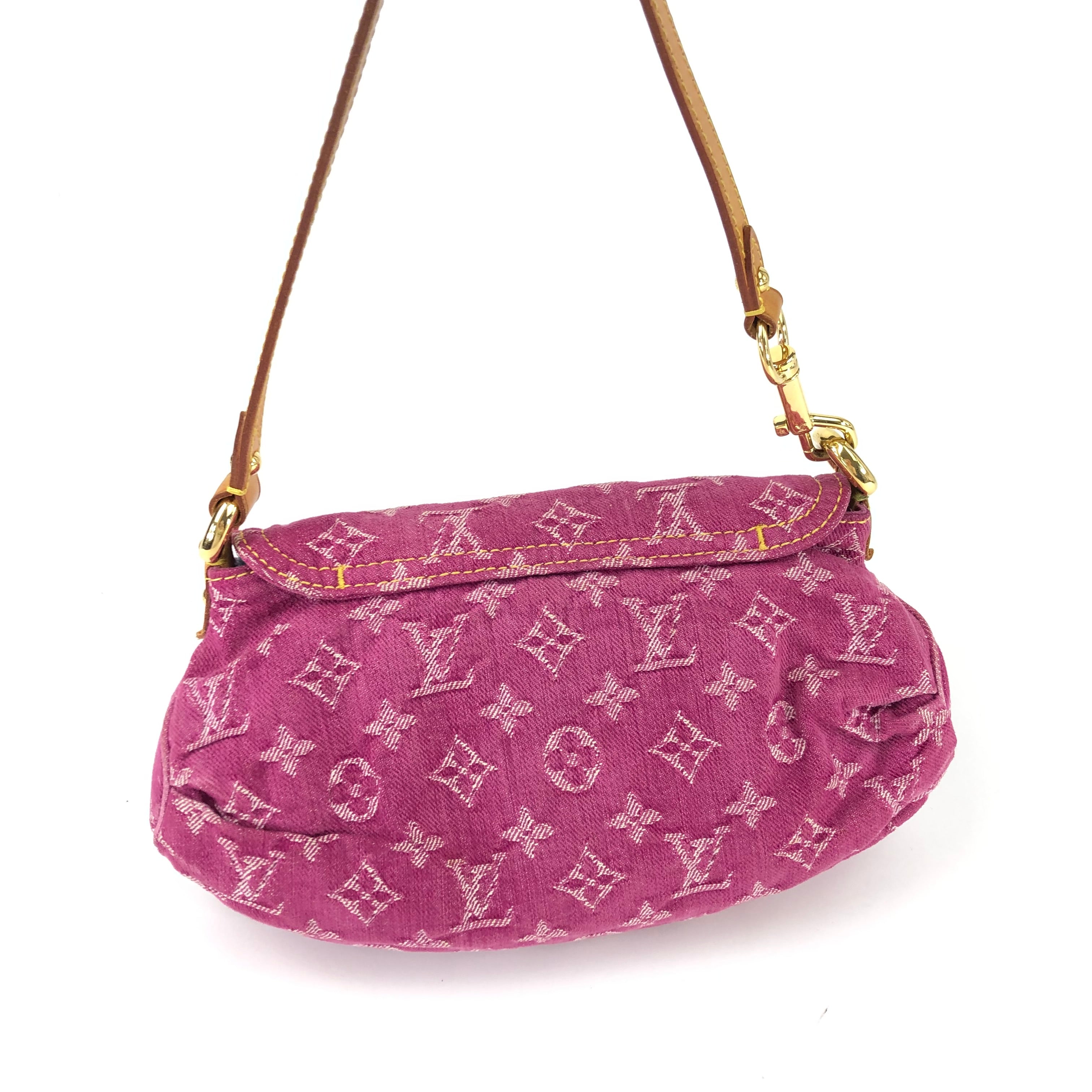 LOUIS VUITTON DENIM PLEATY SHOULDER BAG