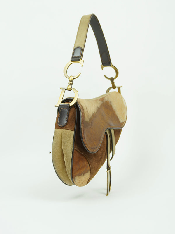 CHRISTIAN DIOR PONY HAIR SADDLE BAG