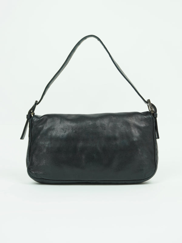 FENDI LEATHER BAGUETTE WITH MARBLE BUCKLE