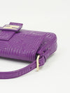 FENDI PURPLE LEATHER LOGO BAGUETTE