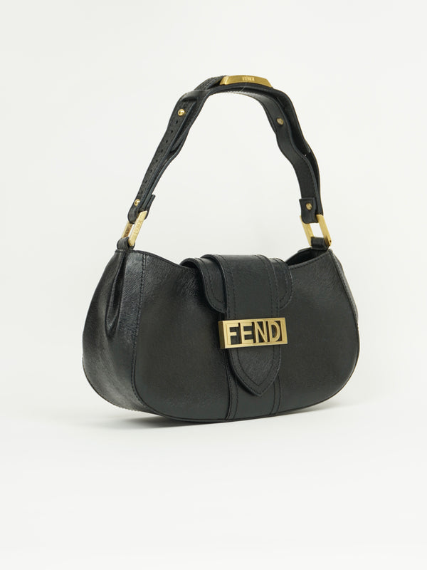 FENDI LEATHER BAG WITH GOLD HARDWARE