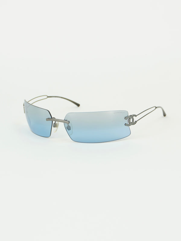 CHANEL RIMLESS RHINESTONE SUNGLASSES