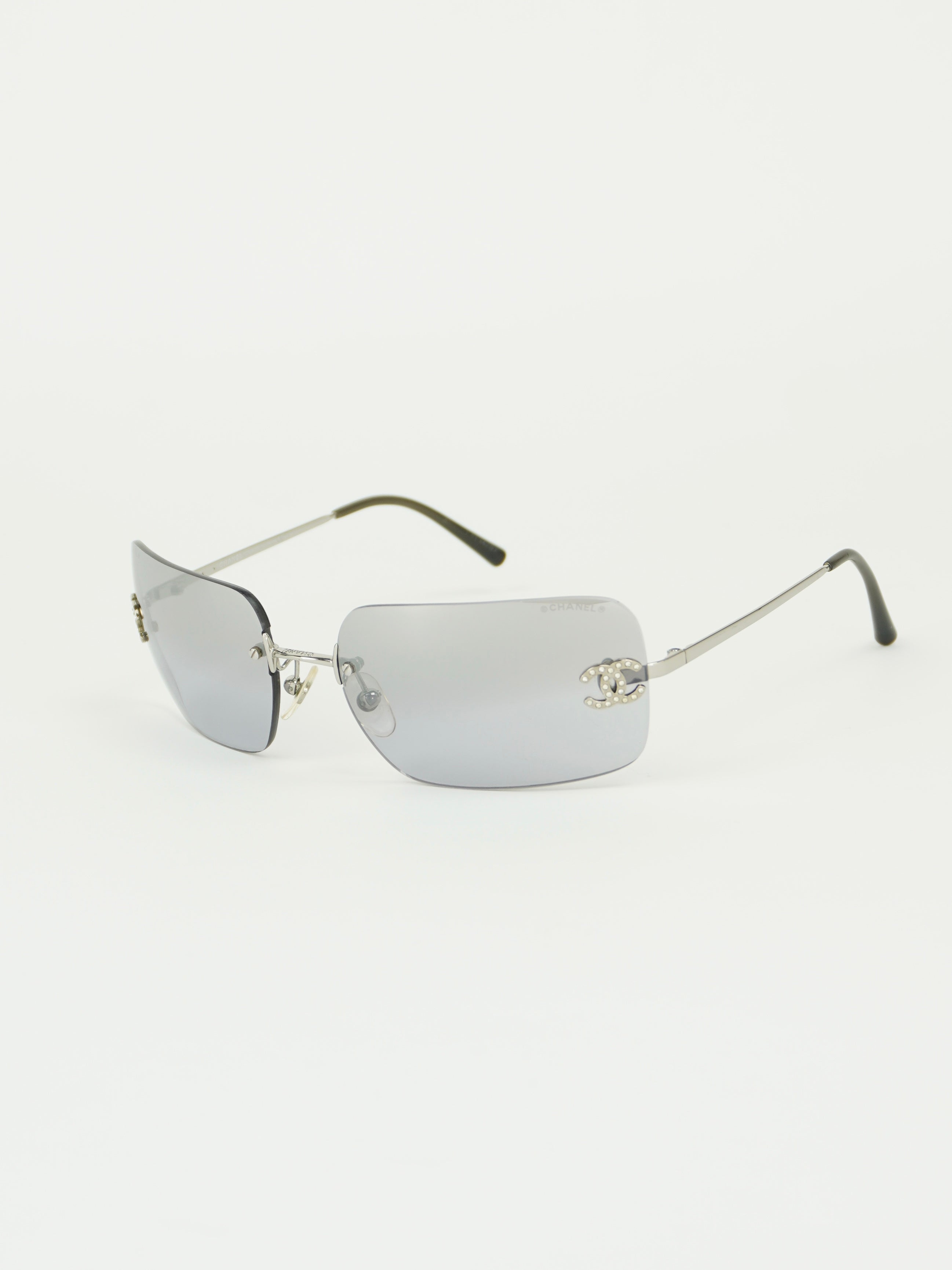 CHANEL RIMLESS RHINESTONE SUNGLASSES