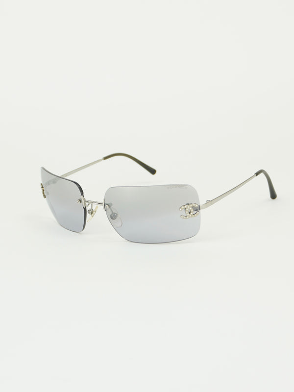 CHANEL RIMLESS RHINESTONE SUNGLASSES