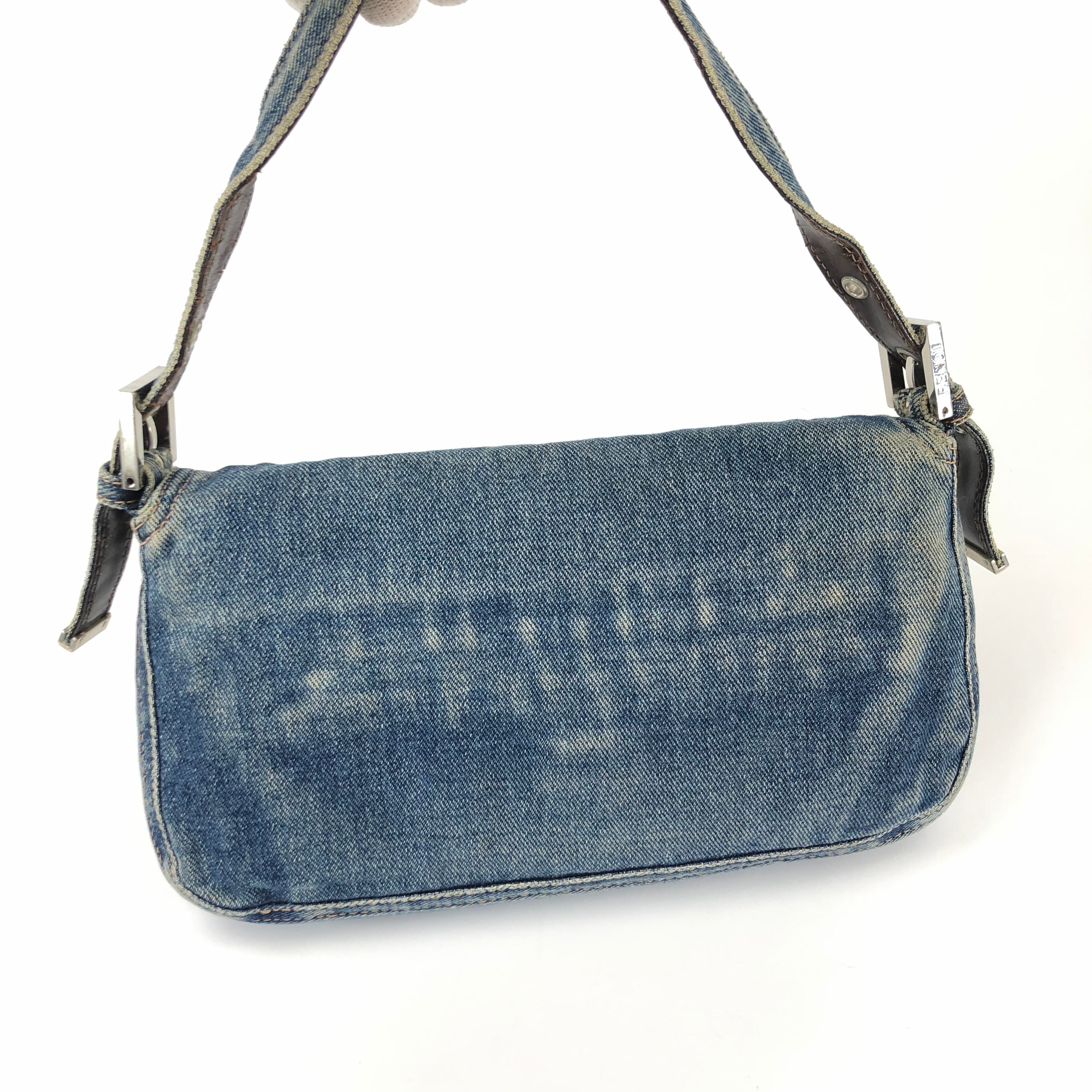 FENDI DENIM BAGUETTE BAG