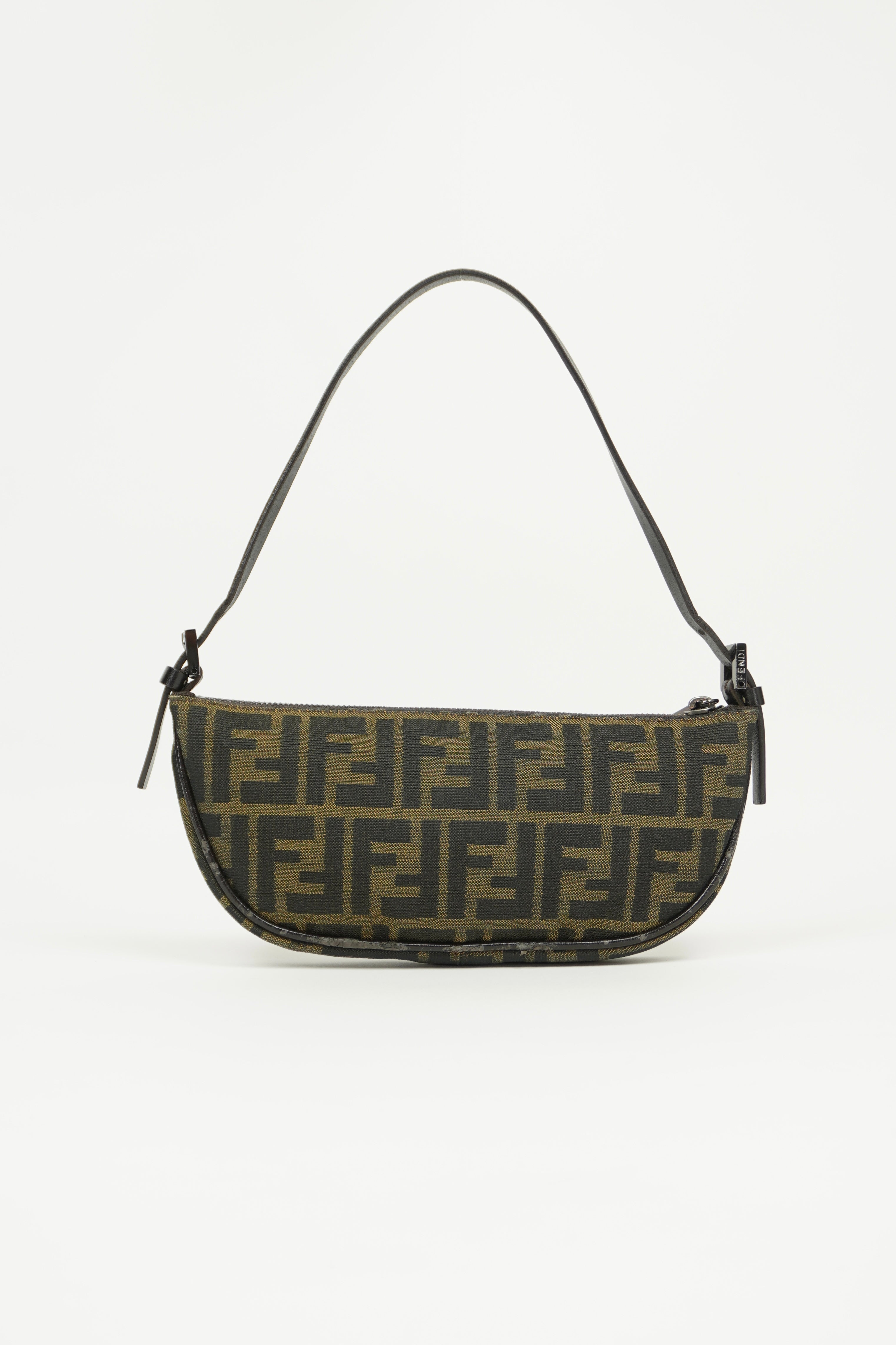 FENDI ZUCCA CRESCENT SHOULDER BAG