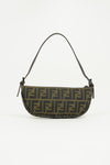 FENDI ZUCCA CRESCENT SHOULDER BAG