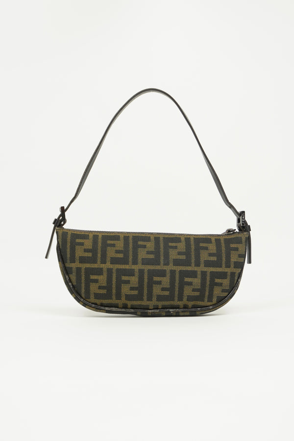 FENDI ZUCCA CRESCENT SHOULDER BAG